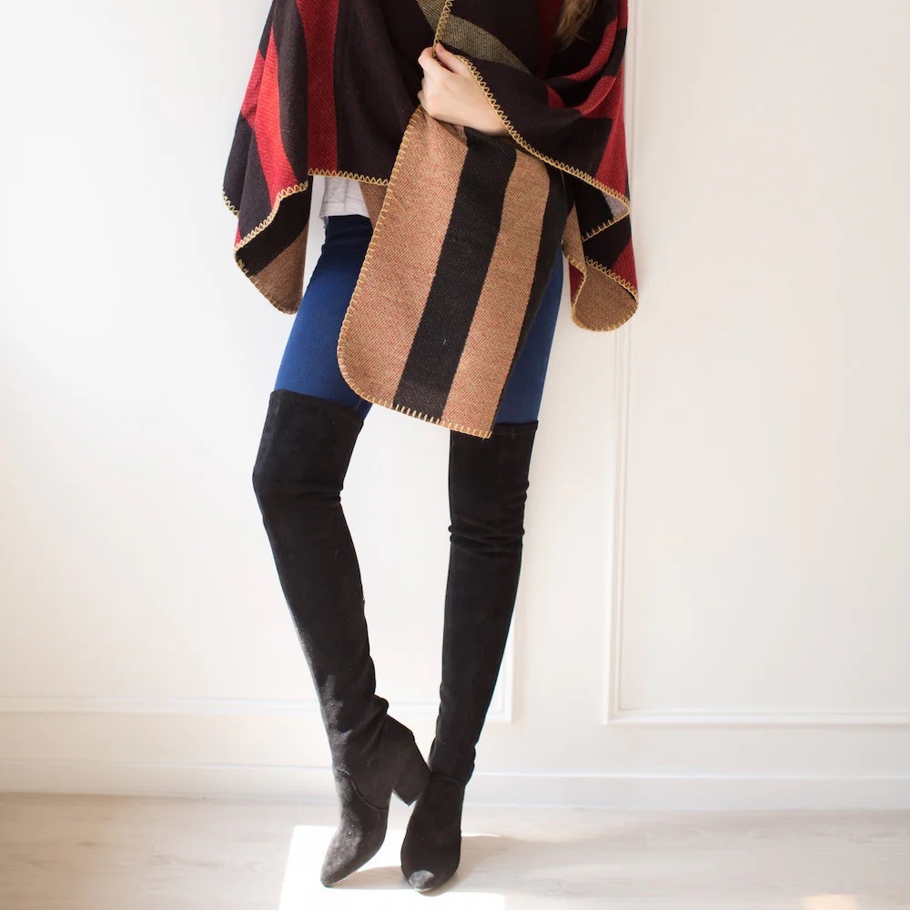 Goodnight Macaroon Black Classic Over the Knee Suede Boots